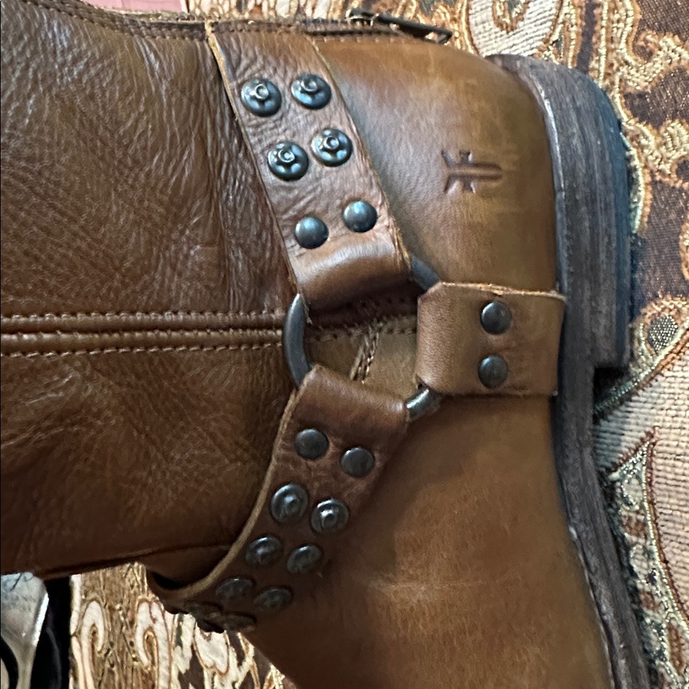 Frye Tan Women’s Leather Studded Boots - Picture 6 of 7